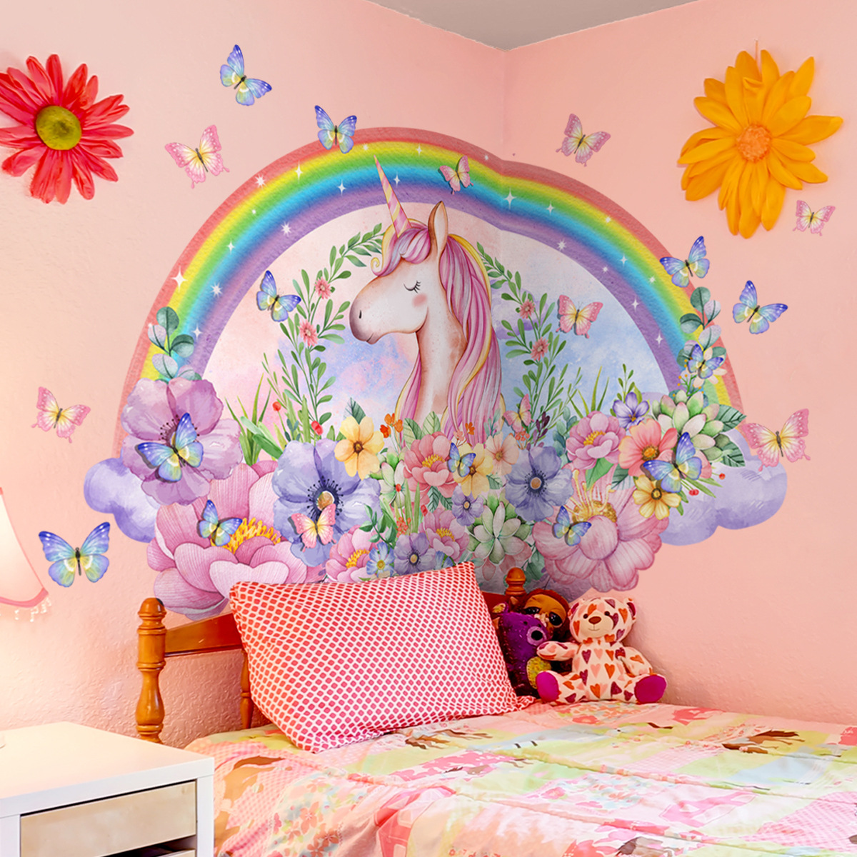 Large Unicorn Vinyl Child Wall - Baby Nursery Ideas Girl 评论和价格