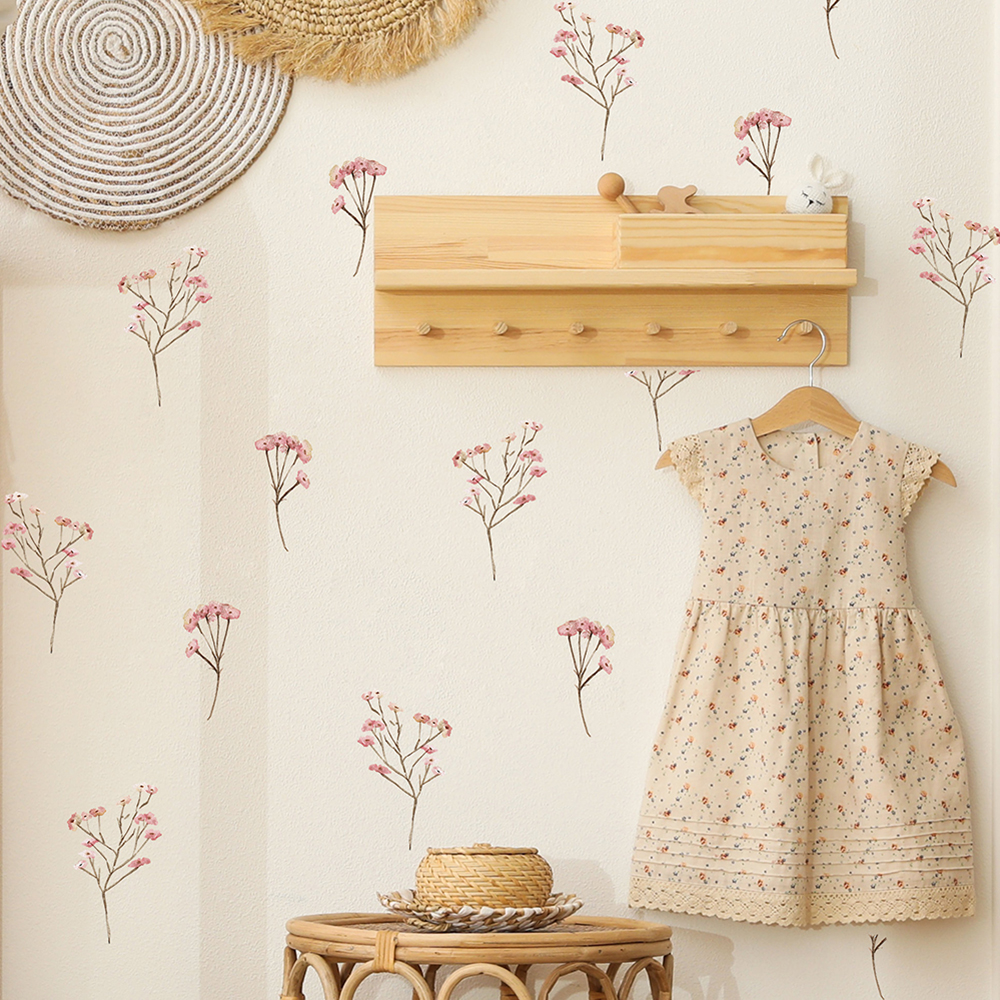 Pink  Watercolor Flower Wall S - Baby Nursery Products 评论和价格