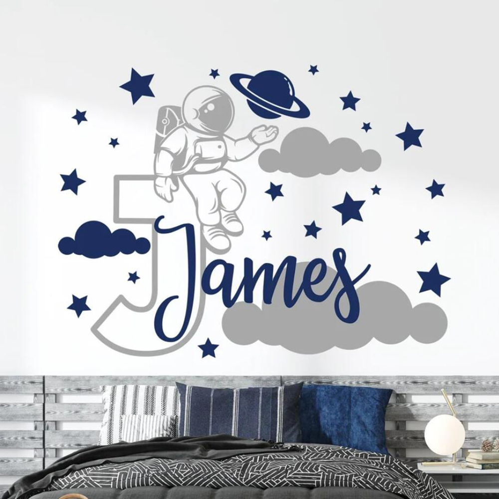 Custom Name Cartoon Space Astr - Baby Nursery Products 评论和价格