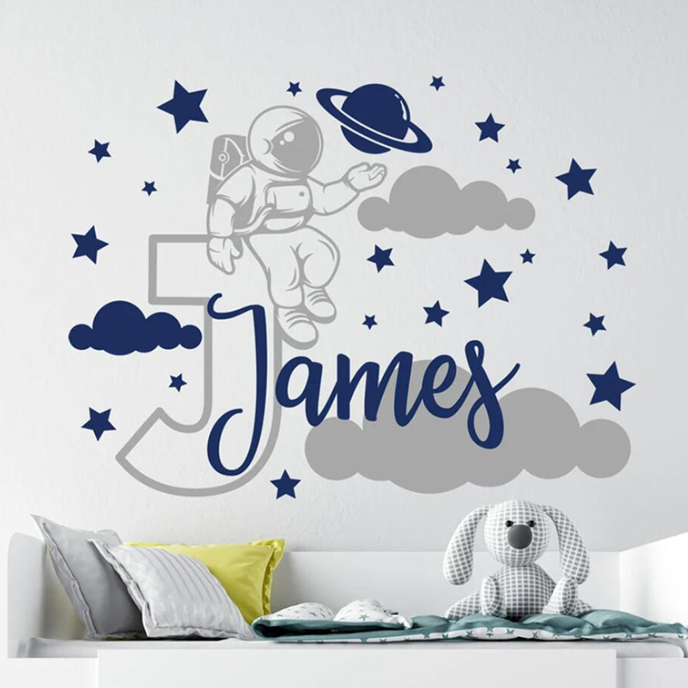 Custom Name Cartoon Space Astr - Baby Nursery Products 评论和价格