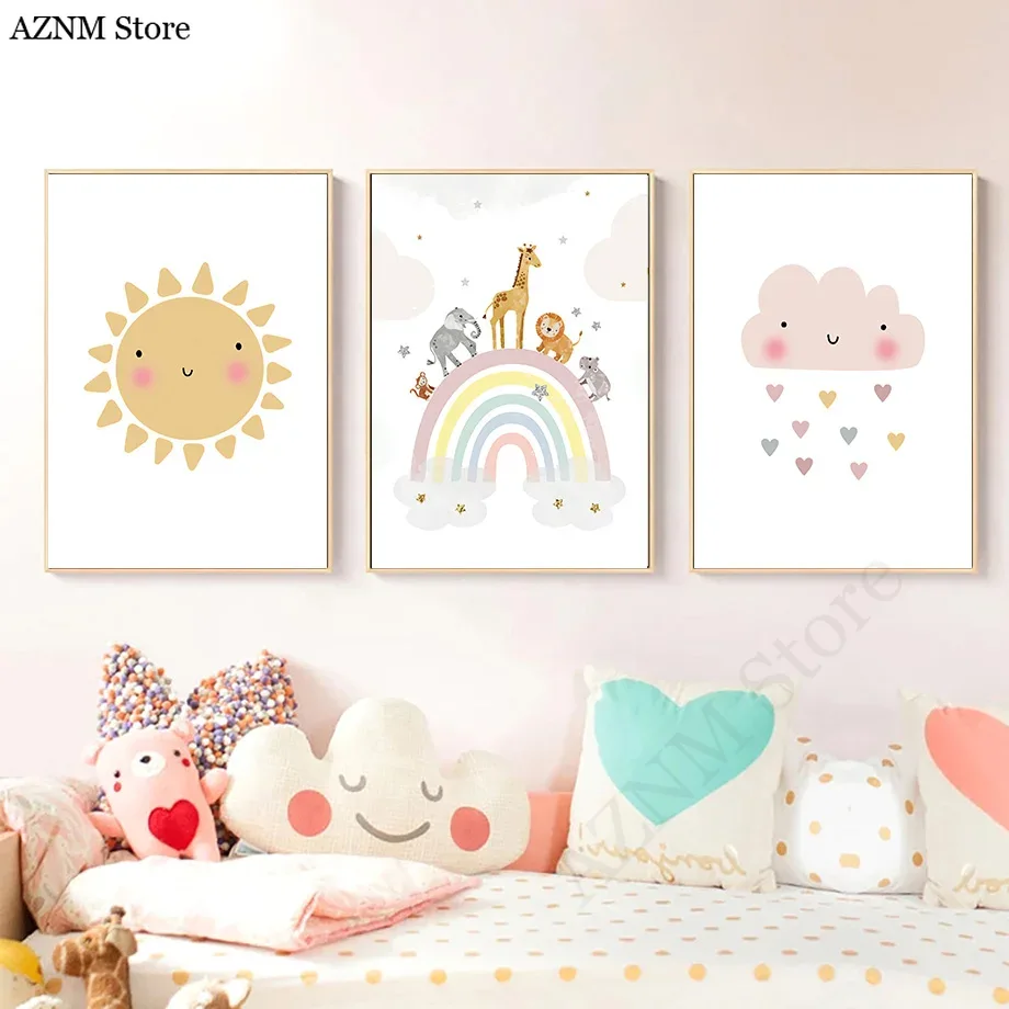 Giraffe Elephant Hot Balloon S - Baby Nursery Name Wall Art 评论和价格
