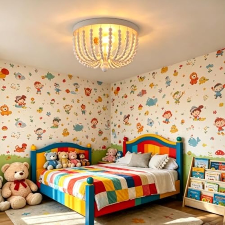 Flush Mount Ceiling Light Fixt - Baby Nursery Chandelier 评论和价格