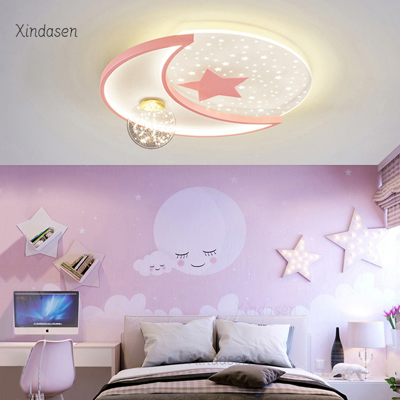 Creative Moon Star Ceiling Lam - Baby Nursery Chandelier 评论和价格