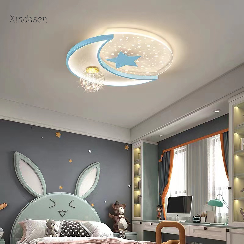 Creative Moon Star Ceiling Lam - Baby Nursery Chandelier 评论和价格