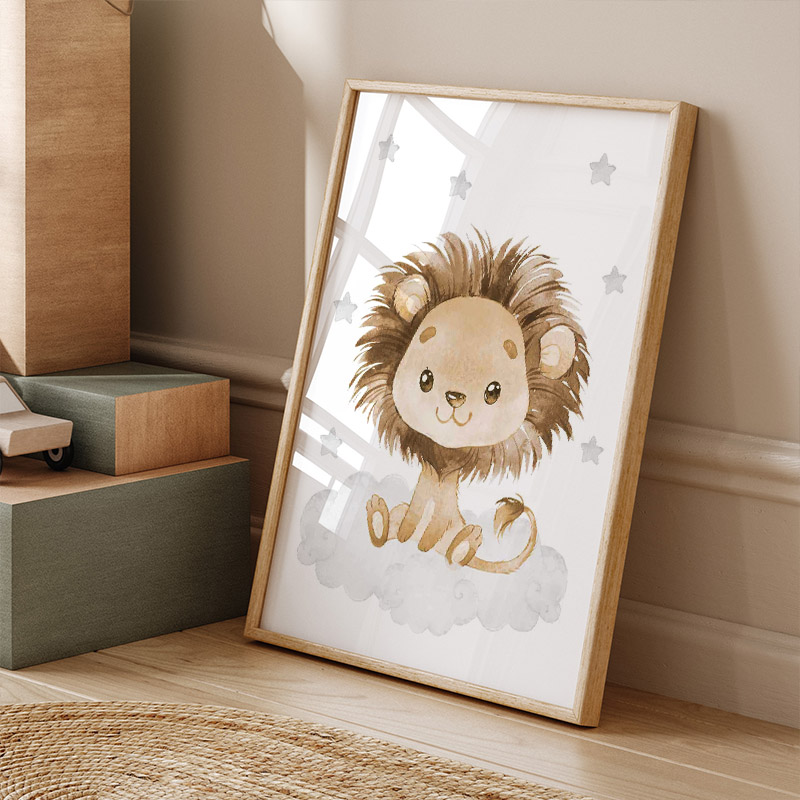 Elephant Giraffe Lion Custom B - Baby Nursery Name Wall Art 评论和价格