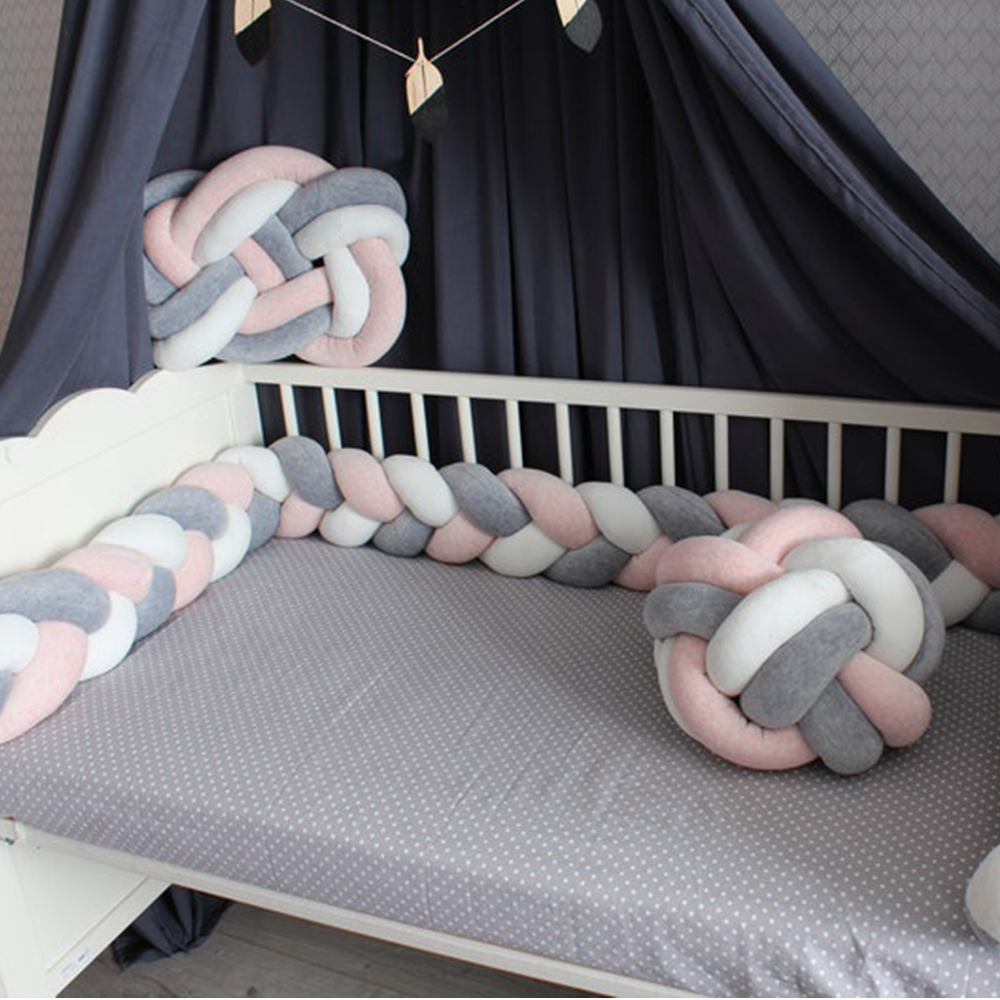 1M/2M/3M/4M Braid Baby Bed Bum - Baby Nursery Pillow 评论和价格