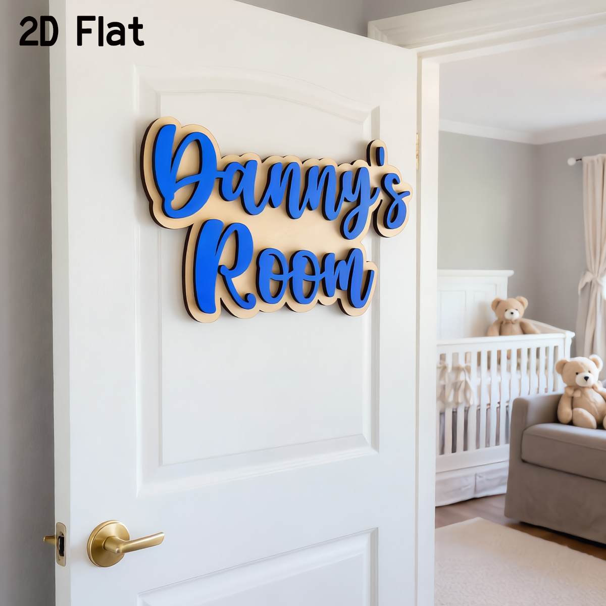 1Pc Cutom Blue Wooden Acrylic  - Baby Nursery Toy 评论和价格