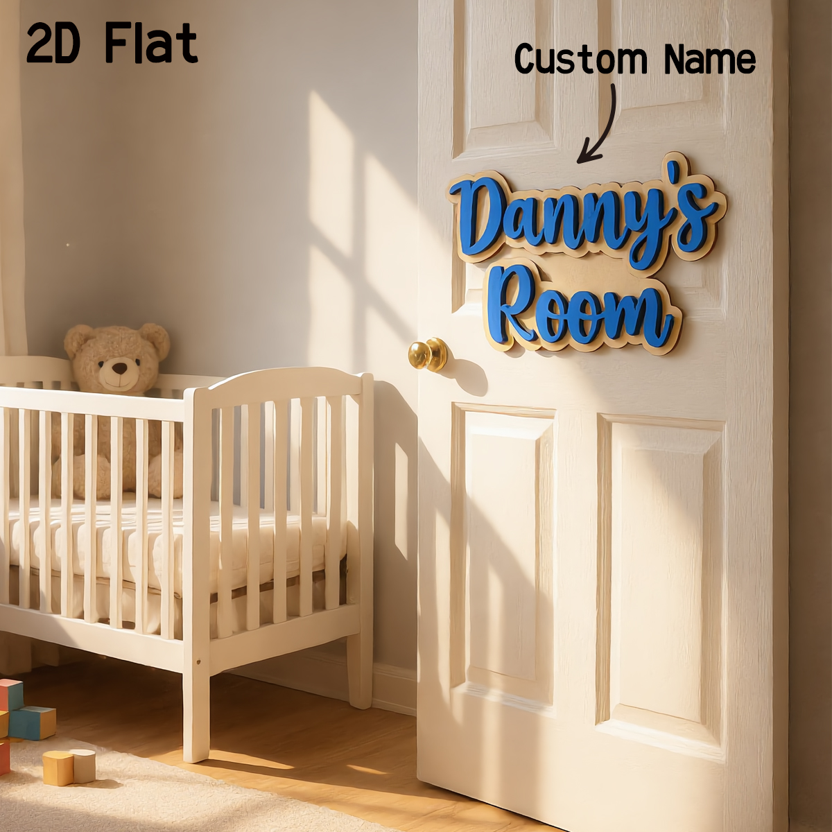 1Pc Cutom Blue Wooden Acrylic  - Baby Nursery Toy 评论和价格