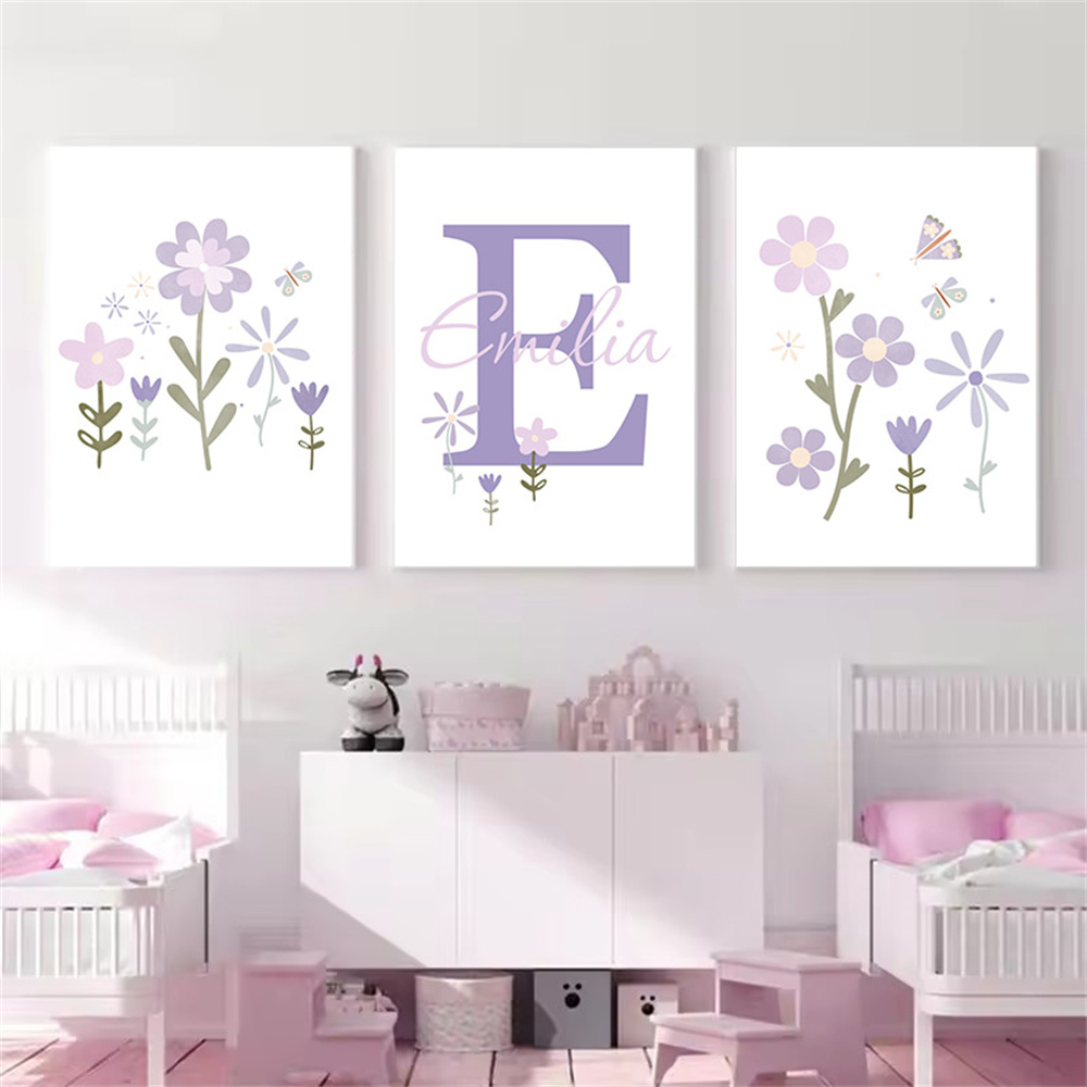 Baby Girl Name Custom Poster P - Baby Nursery Name Wall Art 评论和价格