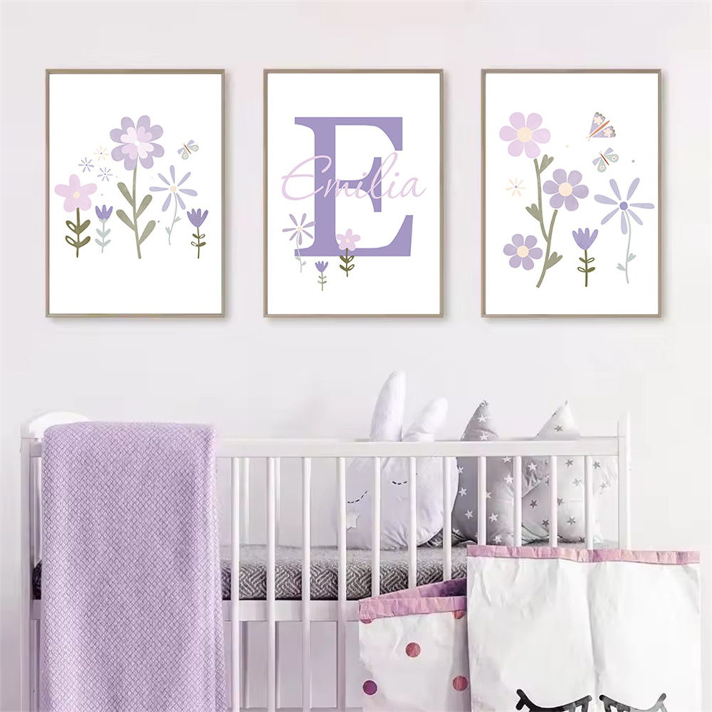 Baby Girl Name Custom Poster P - Baby Nursery Name Wall Art 评论和价格