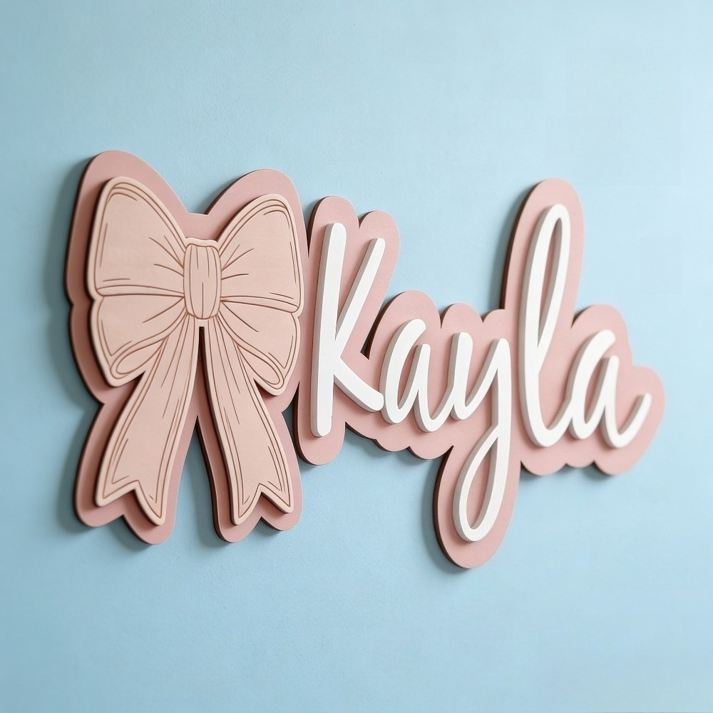 Customizable Bow-Shaped Wooden - Baby Nursery Toy 评论和价格