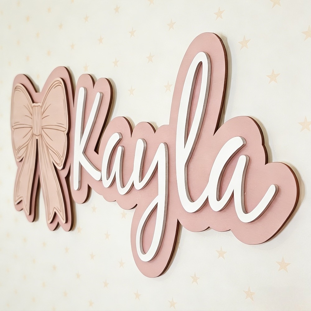 Customizable Bow-Shaped Wooden - Baby Nursery Toy 评论和价格