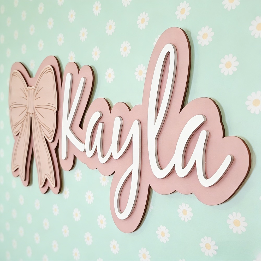 Customizable Bow-Shaped Wooden - Baby Nursery Toy 评论和价格