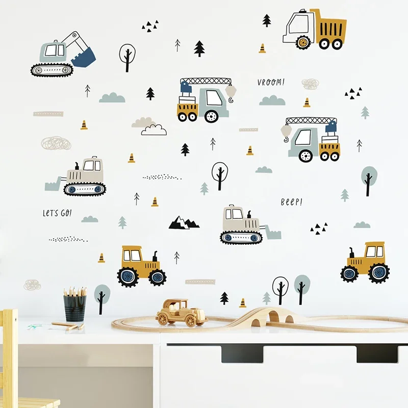 Hand Drawn Cute Cars Cargo Tru - Baby Nursery Products 评论和价格