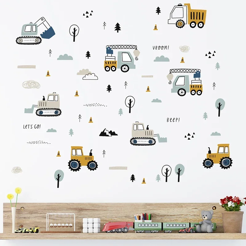 Hand Drawn Cute Cars Cargo Tru - Baby Nursery Products 评论和价格