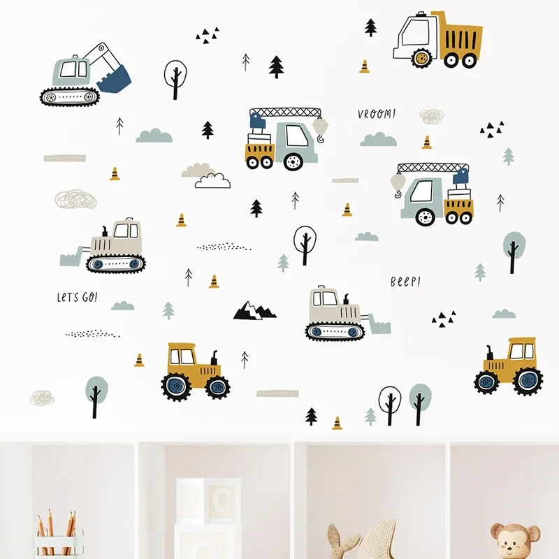 Hand Drawn Cute Cars Cargo Tru - Baby Nursery Products 评论和价格