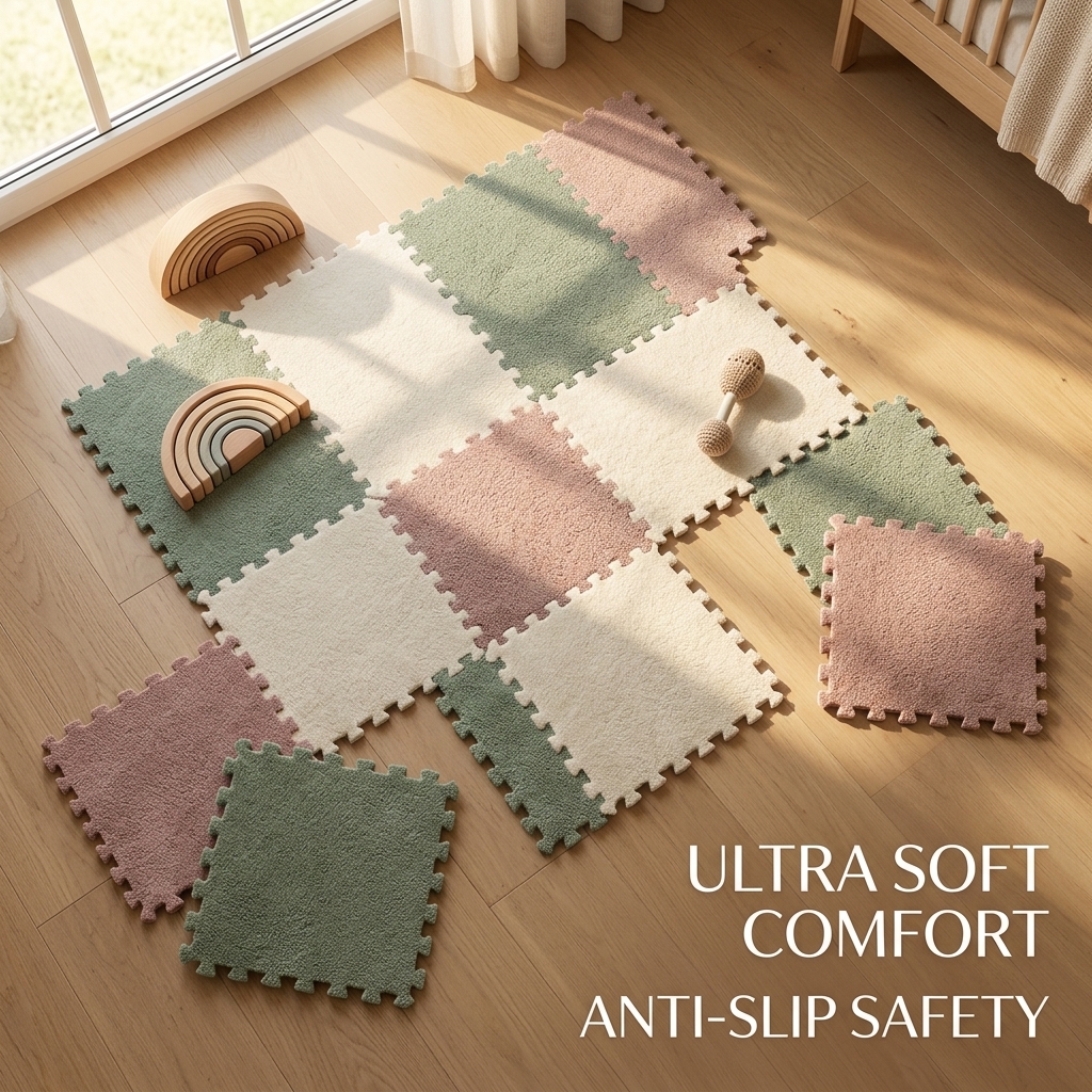 Plush Baby Play Mat 30x30cm In - Baby Nursery Mat 评论和价格