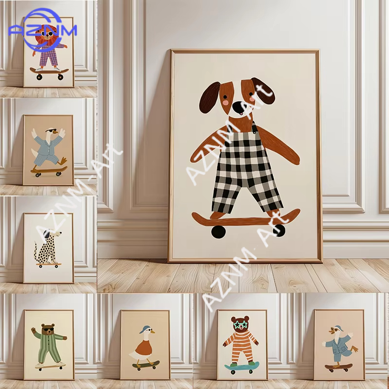 1PC Funny Animal Skateboarding - Baby Nursery Products 评论和价格