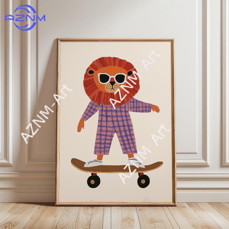 1PC Funny Animal Skateboarding - Baby Nursery Products 评论和价格