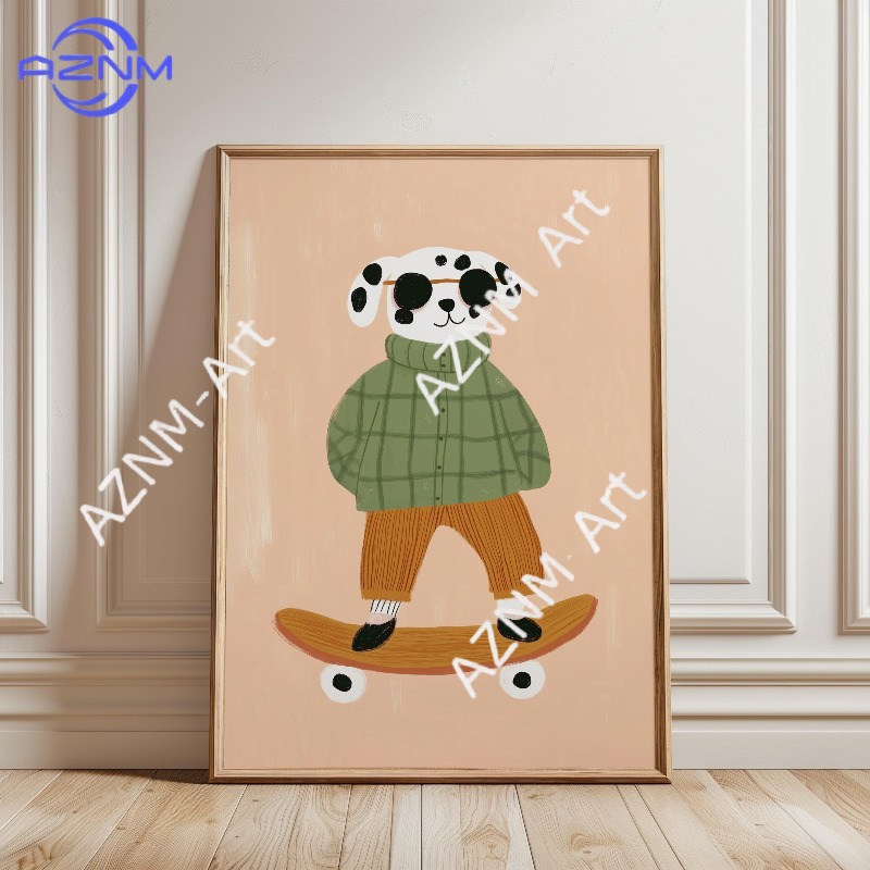1PC Funny Animal Skateboarding - Baby Nursery Products 评论和价格
