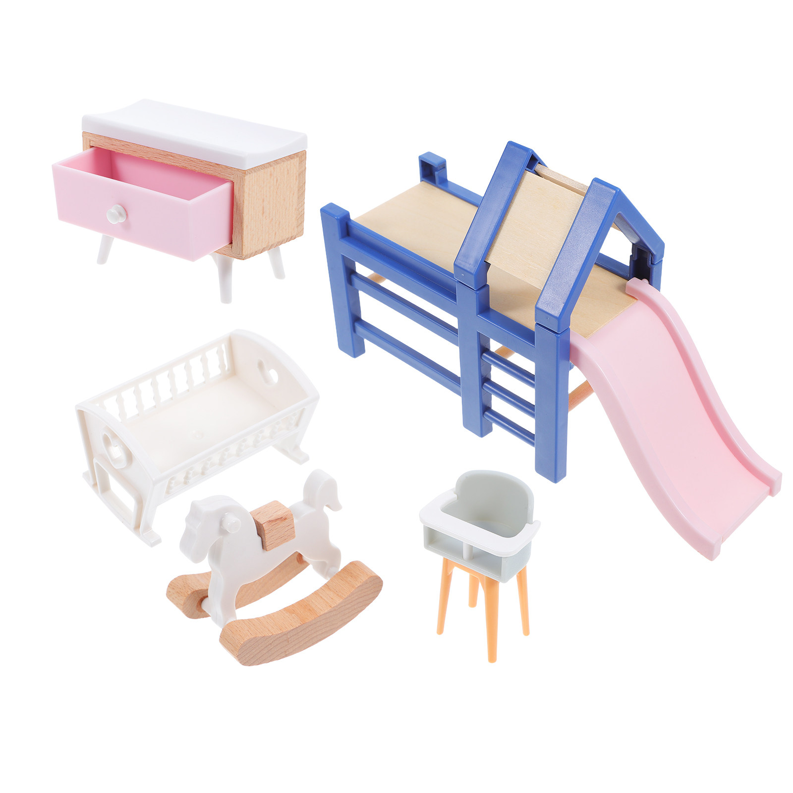 1 Set Miniature Dollhouse Furn - Baby Nursery Furniture Sets 评论和价格