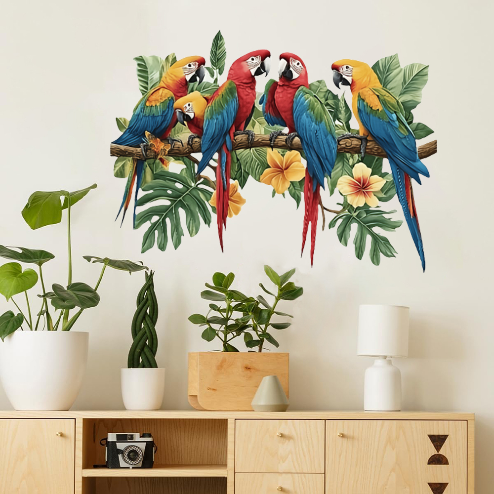 3Pcs Parrots on Branch Wall St - Baby Nursery Products 评论和价格