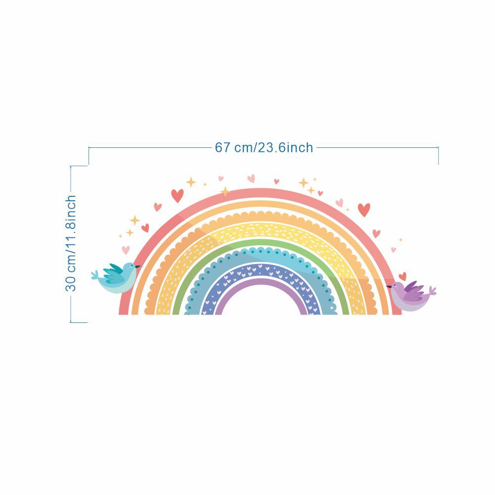 Colorful Rainbow Bird Love Wal - Baby Nursery Products 评论和价格