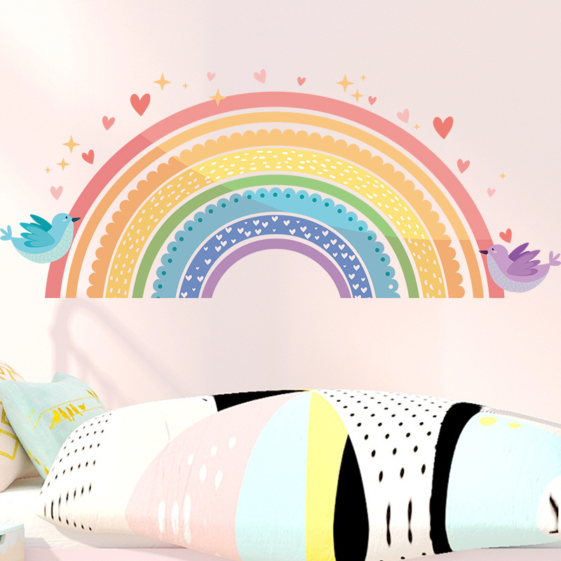 Colorful Rainbow Bird Love Wal - Baby Nursery Products 评论和价格