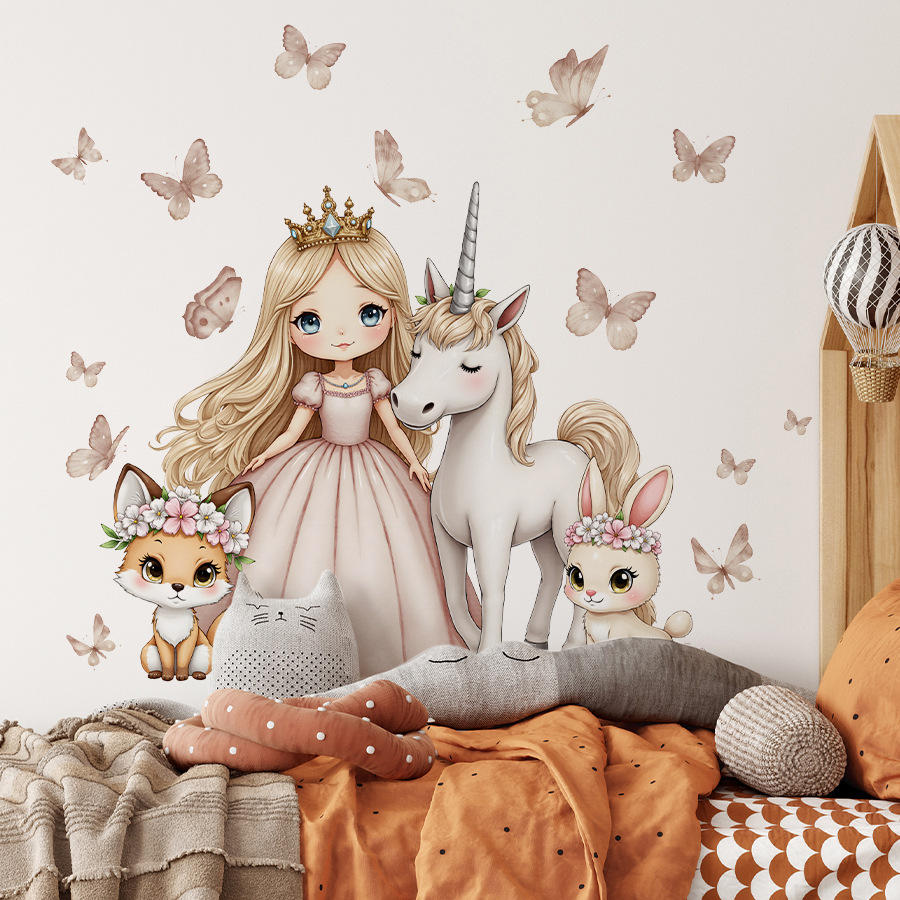 Cartoon Girl Unicorn Vinyl Chi - Baby Nursery Ideas Girl 评论和价格