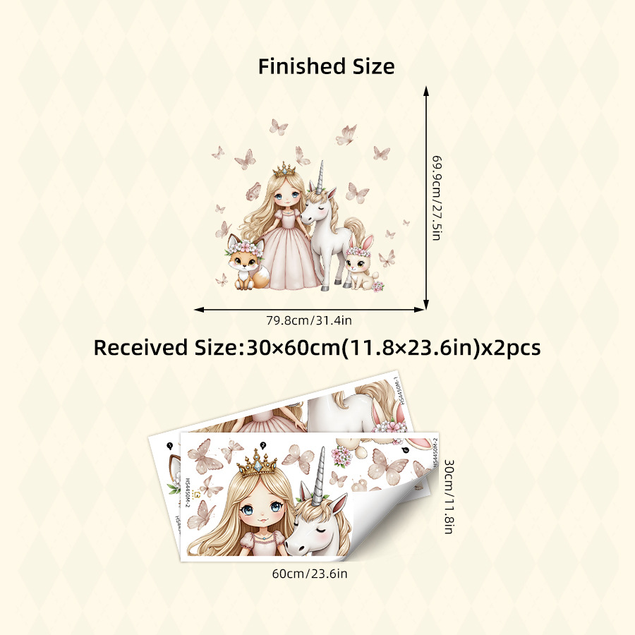 Cartoon Girl Unicorn Vinyl Chi - Baby Nursery Ideas Girl 评论和价格