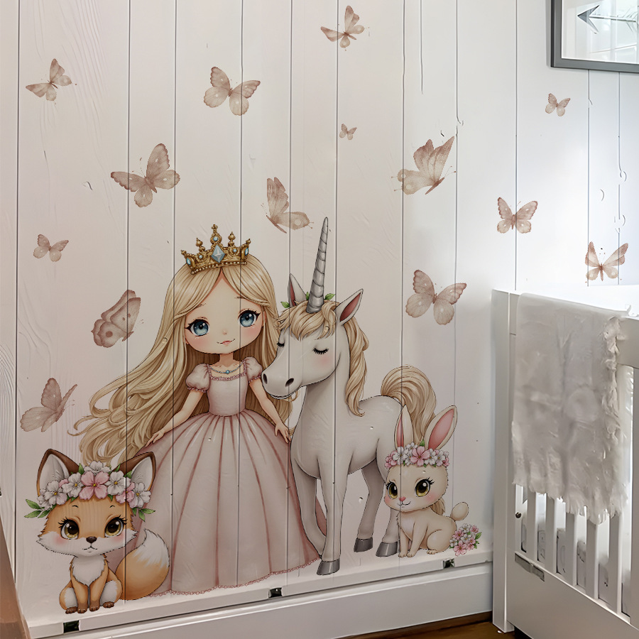 Cartoon Girl Unicorn Vinyl Chi - Baby Nursery Ideas Girl 评论和价格