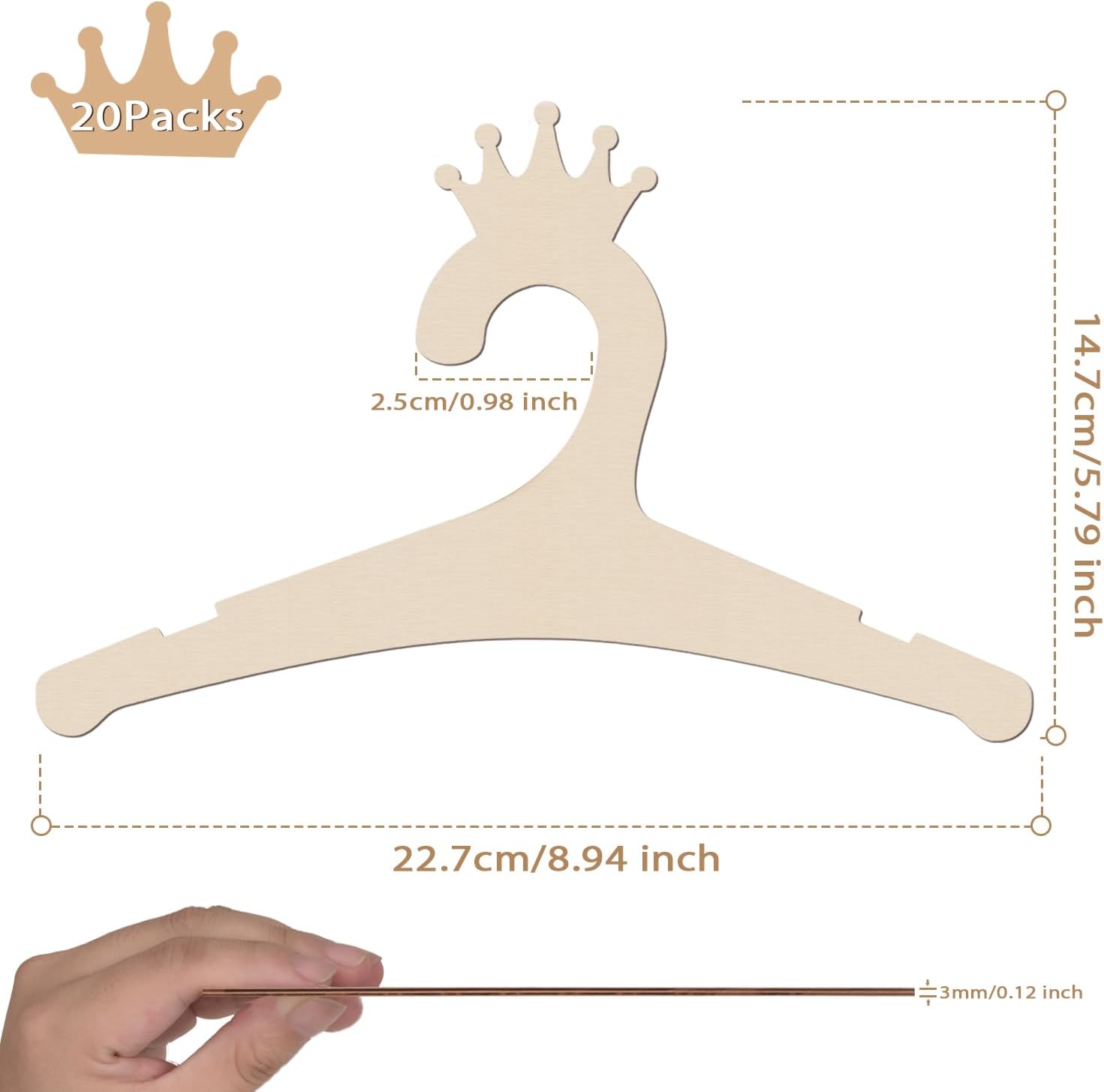 Wooden Baby Hangers 9 Inch, Cu - Baby Nursery Products 评论和价格