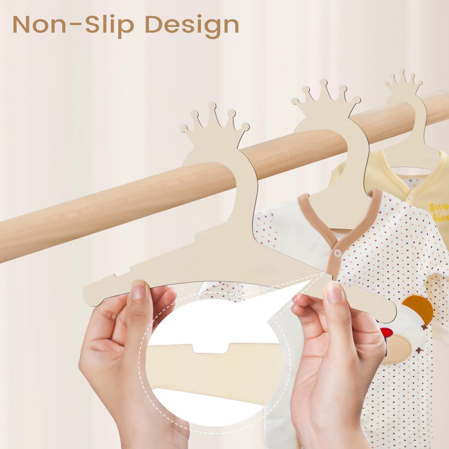 Wooden Baby Hangers 9 Inch, Cu - Baby Nursery Products 评论和价格