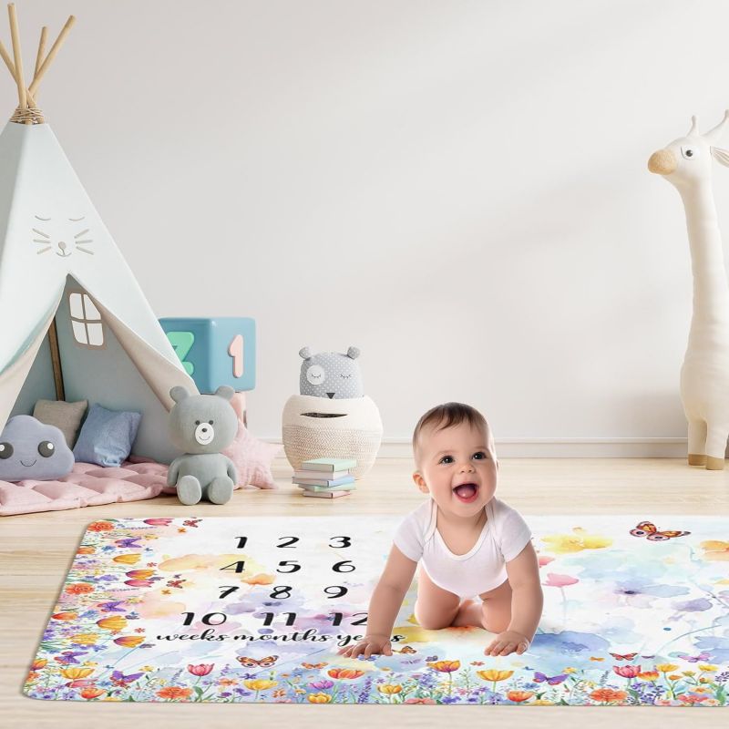 VIKAMA Wildflower Butterfly Ba - Baby Nursery Mat 评论和价格