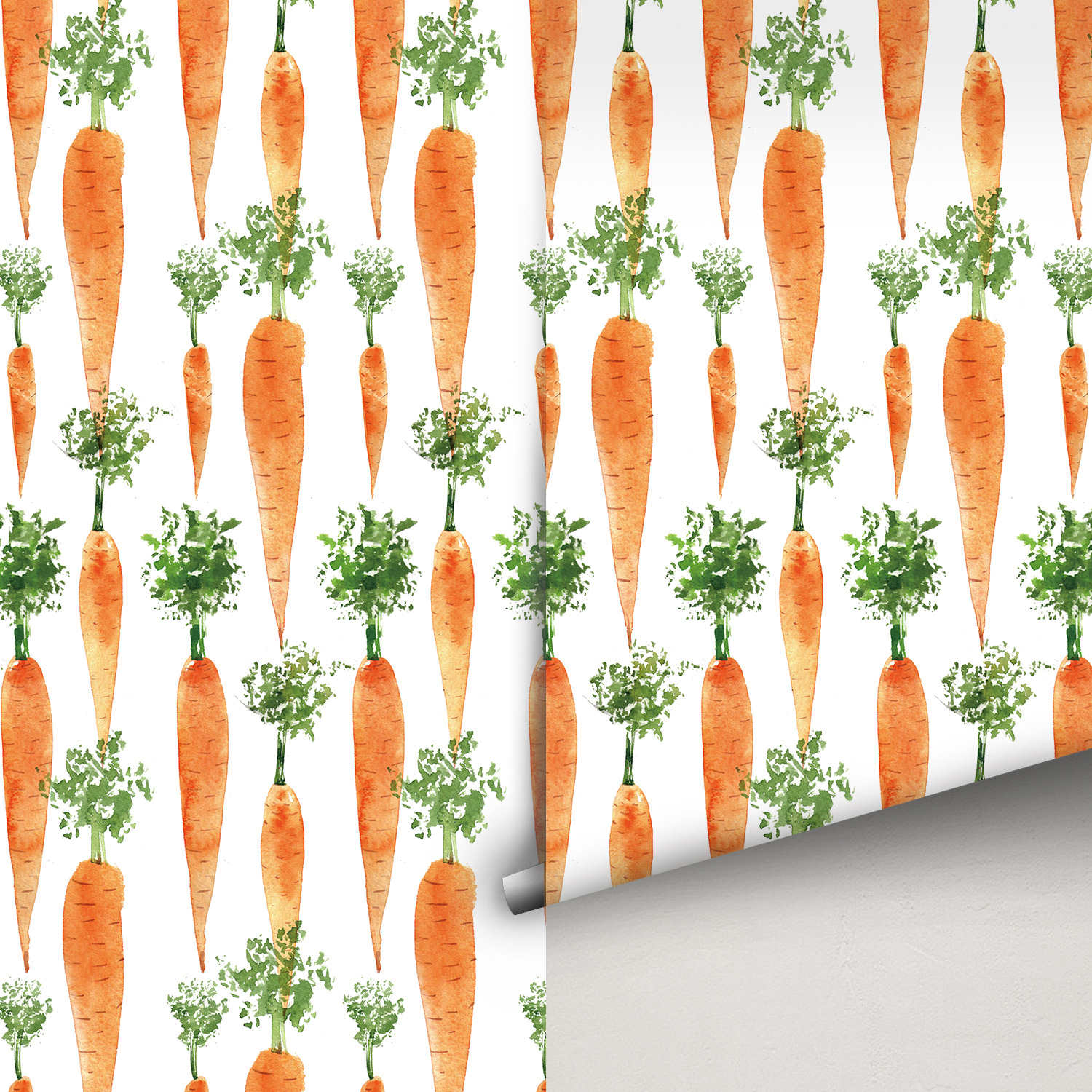 Cute Watercolor Carrots Wallpa - Baby Nursery Peel And Stick Wallpaper 评论和价格