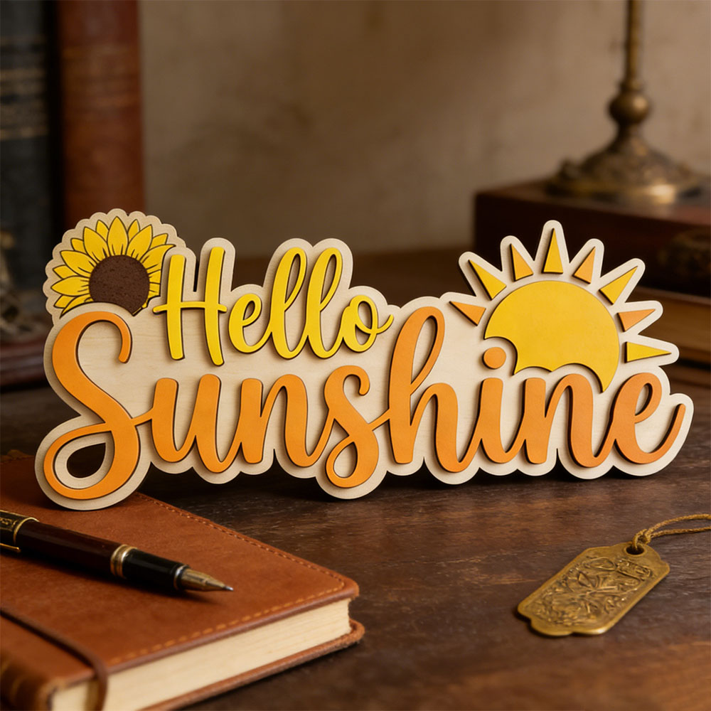 Hello Sunshine 3D Wooden Sign  - Baby Nursery Toy 评论和价格