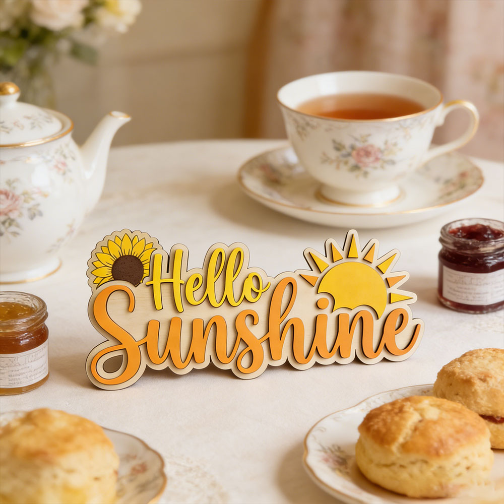 Hello Sunshine 3D Wooden Sign  - Baby Nursery Toy 评论和价格