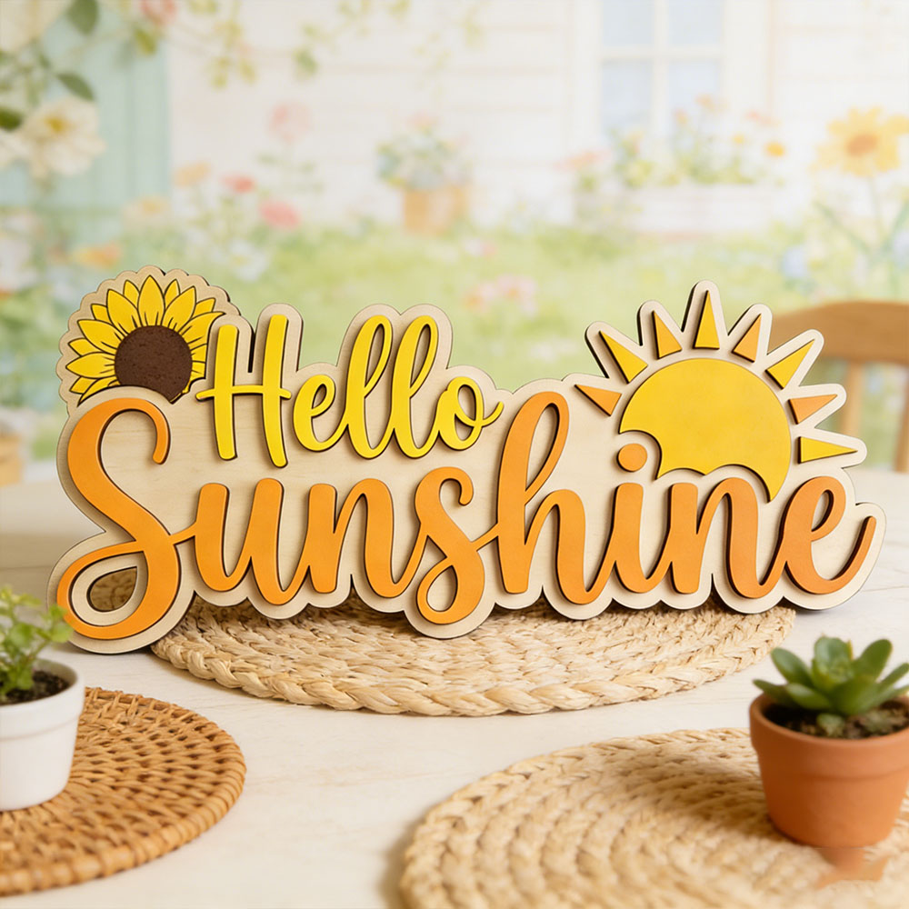 Hello Sunshine 3D Wooden Sign  - Baby Nursery Toy 评论和价格