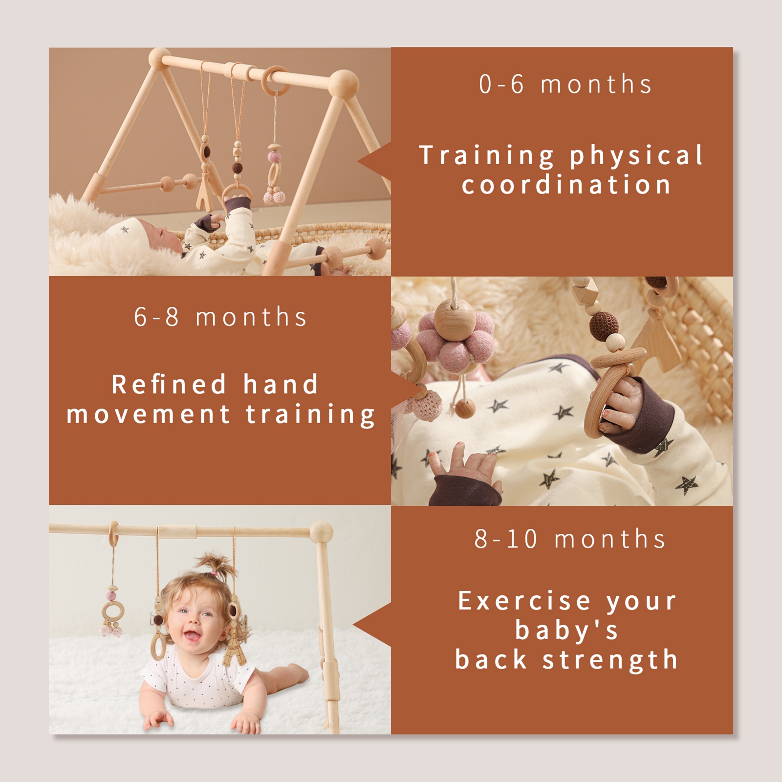 Baby Wooden Toys Play Gym Ordi - Baby Nursery Products 评论和价格