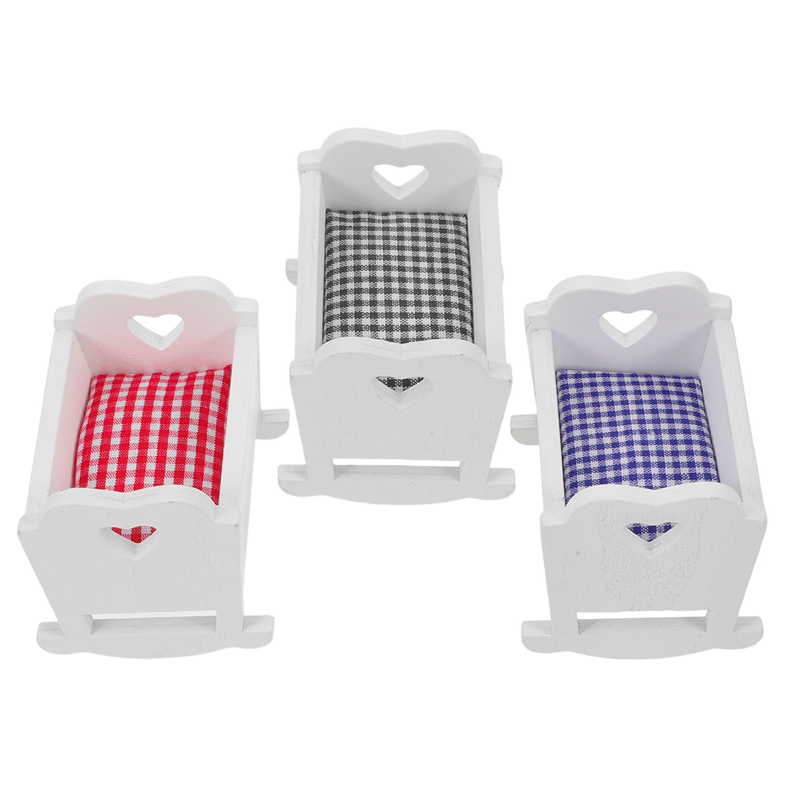 3Pcs Miniature Baby Crib Dollh - Baby Nursery Furniture Sets 评论和价格