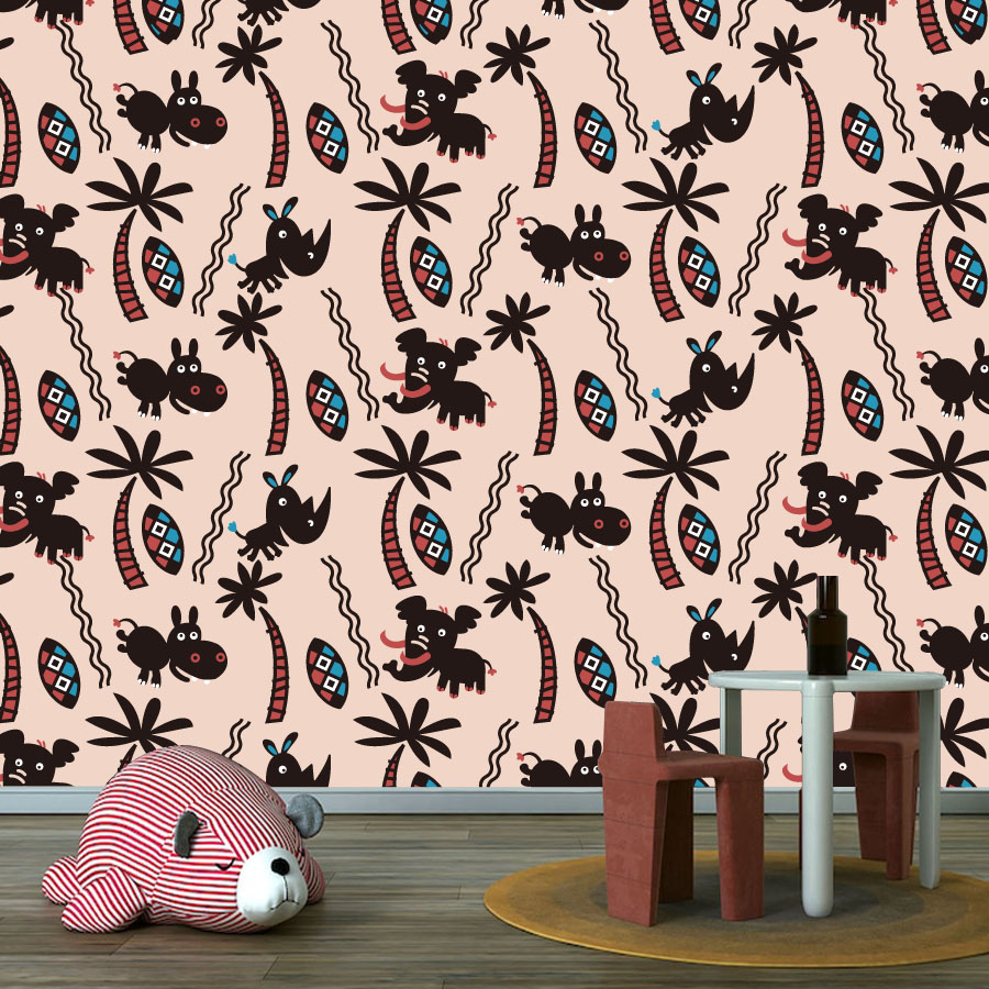 Cartoon Custom Peel and Stick  - Baby Nursery Peel And Stick Wallpaper 评论和价格