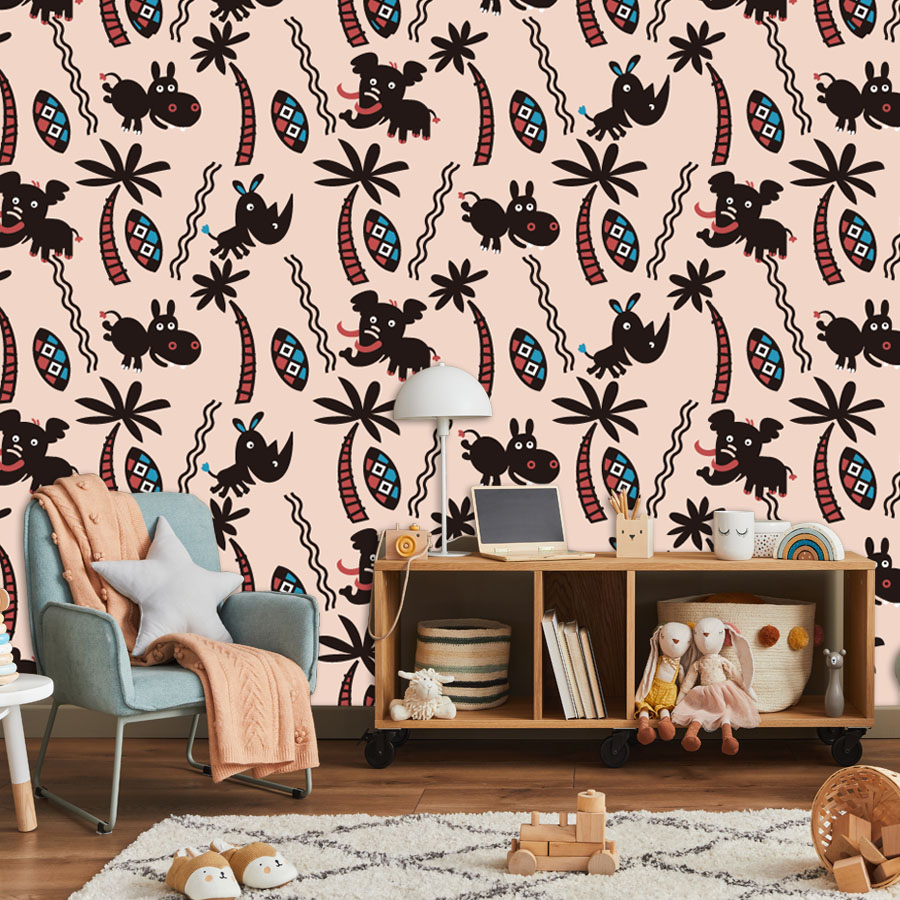 Cartoon Custom Peel and Stick  - Baby Nursery Peel And Stick Wallpaper 评论和价格
