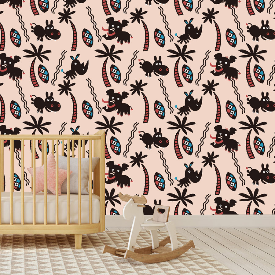 Cartoon Custom Peel and Stick  - Baby Nursery Peel And Stick Wallpaper 评论和价格